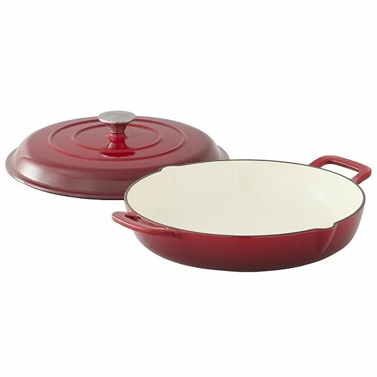 Food Network™ 3.5-qt. Enameled Cast-Iron Braiser with Lid Red Food Network™ 3.5-qt. Enameled Cast-Iron Braiser With Lid Red -Food Network Shop unnamed file 125